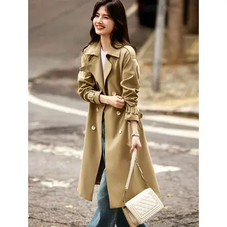 时尚气质风衣2023年秋季新款女装西装领宽松百搭韩版通勤风长袖商品大图