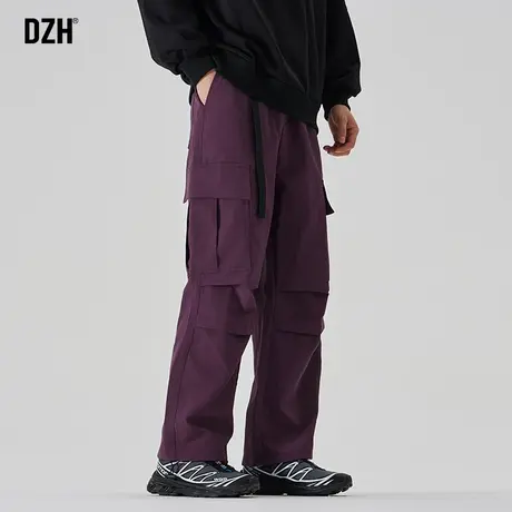 男士冲锋裤伞兵裤美式工装裤潮牌男紫色裤子男款秋季2023新款长裤商品大图