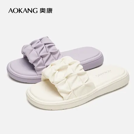 【门店发货】奥康女鞋 新款甜美休闲百搭舒适女士一字拖商品大图