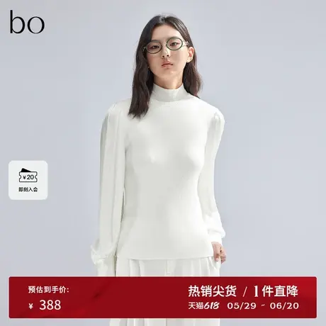 播黑标系列商场同款2024春新款复古长袖针织衫女BDR1SD2144图片
