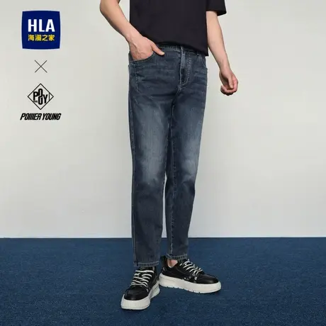 HLA/海澜之家POWER YOUNG系列牛仔九分裤24春夏新锥形休闲裤子男图片