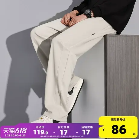唐狮2025春季新款男休闲长裤宽松直筒裤简约阔腿裤潮流运动裤子男商品大图