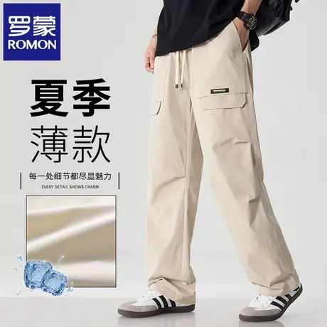 罗蒙男士工装休闲裤宽松直筒百搭潮牌阔腿裤夏季薄款运动长裤N2Z图片