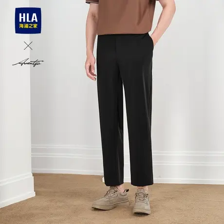 HLA/海澜之家轻商务时尚系列休闲裤25新款夏季字母点缀九分裤男图片