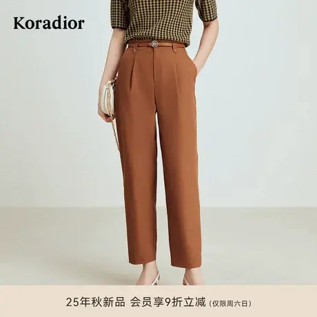珂莱蒂尔koradior秋季款通勤气质长裤烟管裤简约休闲裤女图片