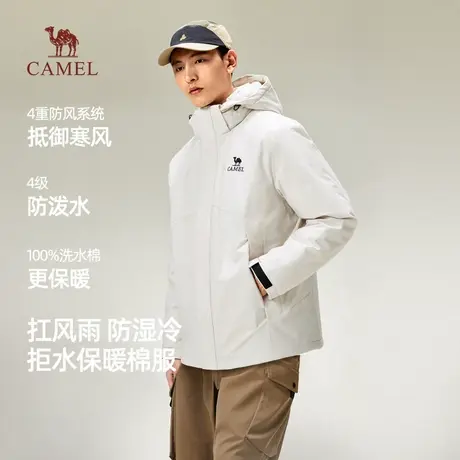 骆驼男装棉衣男冬季新款2025防泼水防风保暖抗静电蓬松棉服外套男商品大图
