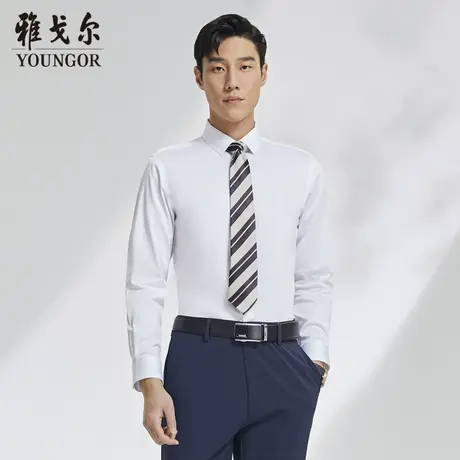 雅戈尔奥莱 男装棉弹舒适秋季商务休闲棉质多色长袖衬衫男商品大图