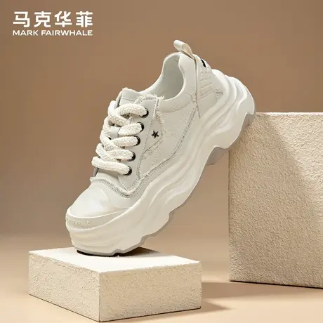 马克华菲休闲板鞋男2025秋季新款男士帆布潮鞋百搭男生鞋子增高鞋商品大图