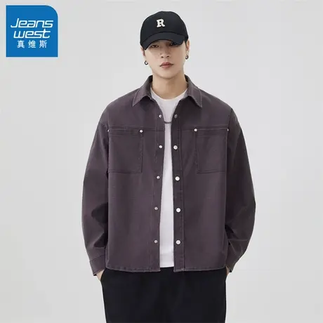 N5真维斯外套男2025新款秋季美式潮牌时尚休闲上衣服男士春秋夹克商品大图