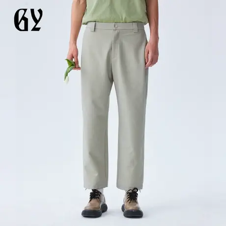 雅戈尔奥莱 GY男装青年休闲时尚灰色宽松垂感男士休闲裤商品大图