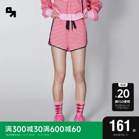 SEMIR PLUS休闲裤女条纹卫裤气质时尚2023秋季新款运动风针织短裤商品大图