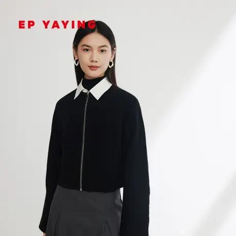 EP YAYING雅莹女装 羊毛通勤拉链正肩外套 2023秋冬新款9191A图片