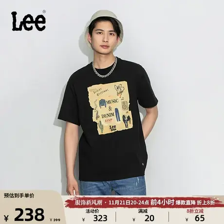 Lee商场同款23新品101+舒适版印花多色男短袖T恤LMT0015434DR图片