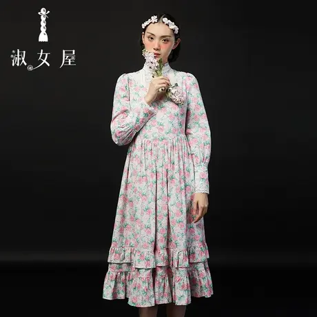 淑女屋官方旗舰店玫瑰公主连衣裙秋装女2023年新款高级感中长款裙图片