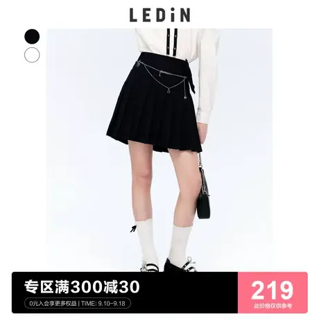 乐町蝴蝶结百褶裙春夏女装半身裙C1GEC2104图片