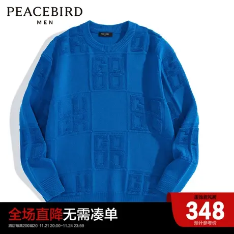 太平鸟男装 2023年春季保暖圆领男士毛套衫B2EBD1112商品大图