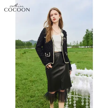 MISSCOCOON老钱风小香风针织衫女24春装新款短外套商品大图