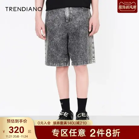 TRENDIANO官方潮牌夏季男装新款时尚五分裤潮流水洗牛仔短裤商品大图