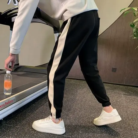 春秋季潮牌束脚裤卫裤夏季九分裤2023新款男裤痞帅薄款运动休闲裤图片