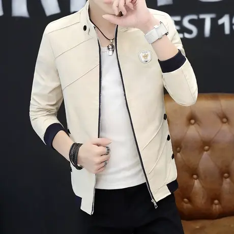 2023新款男士春秋外套韩版潮流休闲夹克修身棒球服男装褂子秋装男商品大图