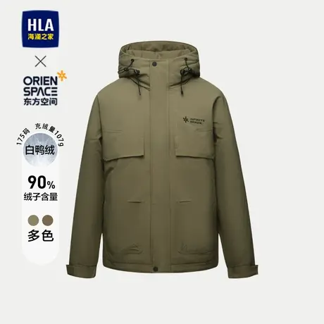 HLA/海澜之家东方空间联名系列连帽保暖羽绒服23秋冬新加厚外套男图片