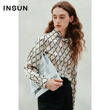 INSUN恩裳线上专选春季几何排列抗皱衬衫图片