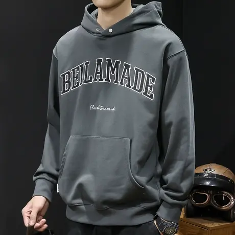 春秋重磅连帽卫衣男秋冬潮ins潮牌字母宽松大码2023新款上衣长袖商品大图