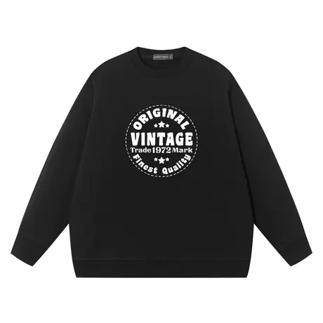 原创复古vintage卫衣美式重磅纯棉衣服秋冬宽松潮牌情侣装青少年图片