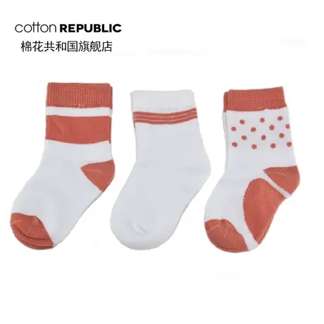 棉花共和国童袜6-12月婴儿棉质袜3双装婴童中筒袜小童袜可爱3双装图片