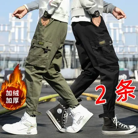 工装裤男士休闲潮牌长裤子秋冬季2019新款宽松加大码韩版潮流束脚商品大图