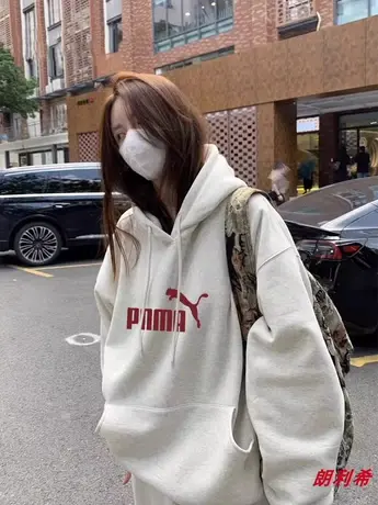 奥特莱斯旗舰店潮牌连帽卫衣男女秋冬新款宽松情侣装加绒运动外套图片