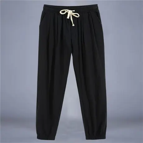 裤子男春季运动裤宽松休闲长裤棉麻九分裤束脚裤韩版潮流痞帅卫裤商品大图