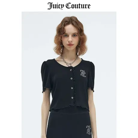 Juicy Couture橘滋针织衫女2023夏季新款时尚修身短袖针织上衣商品大图