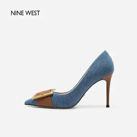 Nine West/玖熙气质超高跟鞋女2023秋季新款优雅饰扣质感细跟单鞋商品大图