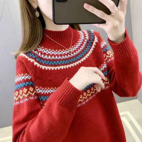 女士毛衣女秋冬装2022年新款内搭针织打底衫女春秋宽松外穿上衣女图片