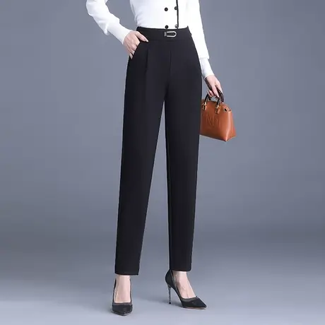 黑色小脚裤女秋季2023新款高腰显瘦直筒西装裤烟管裤气质休闲裤子商品大图