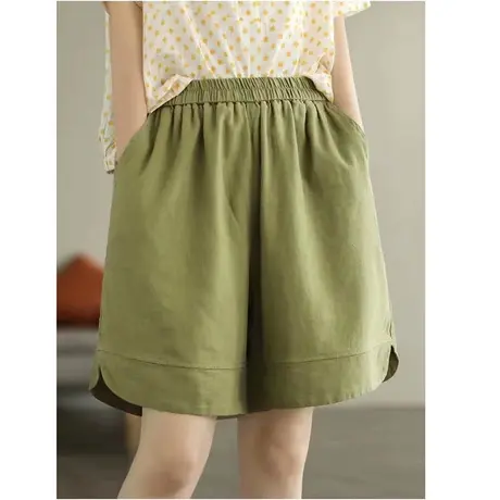 休闲工装短裤女夏季薄款热裤小个子宽松显瘦a字阔腿休闲高腰裤子商品大图