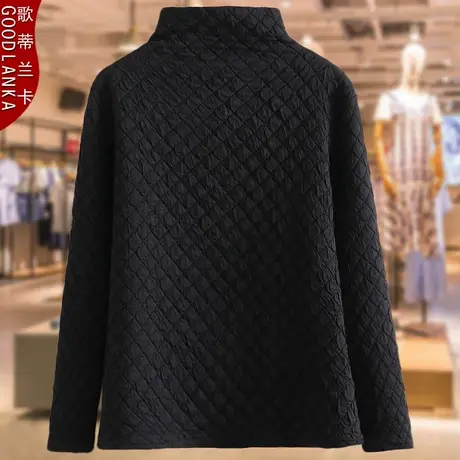 妈妈冬装保暖衣弹力加厚洋气时尚弹力上衣加肥加大码半高领打底衫商品大图