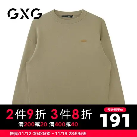 【新品】GXG23秋季新品时尚百搭男士日常打底圆领针织衫毛衣商品大图