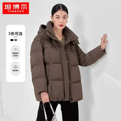 【量感轻奢】坦博尔鹅绒羽绒服女23年秋冬新款泡芙面包美拉德穿搭商品大图
