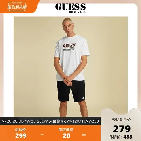 GUESSOriginals 男抽绳收腰休闲短裤-MBYQ01RA1B3商品大图