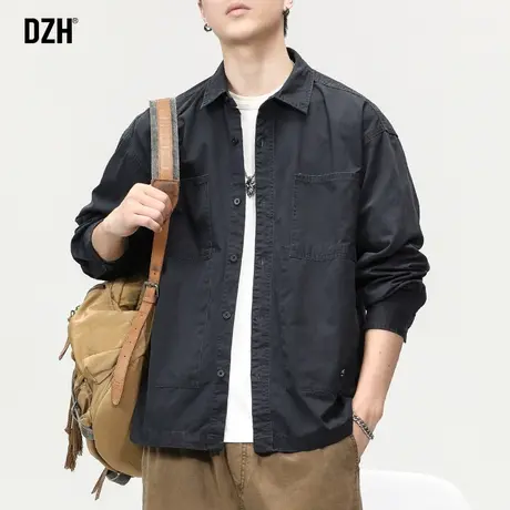 男士日系衬衫男长袖休闲痞帅男装新款衬衣宽松上衣工装外套春秋款商品大图