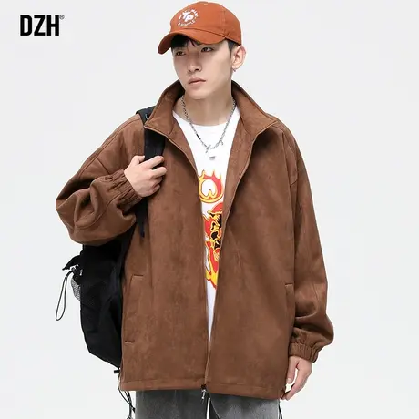 男士痞帅麂皮绒外套男春秋季休闲上衣情侣装男装2023新款秋装夹克商品大图