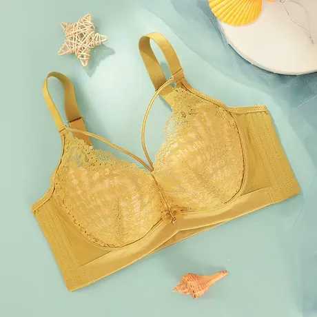 奥维丝丽新品内衣女大胸显小中薄软钢圈上托提拉收副乳调整型文胸商品大图