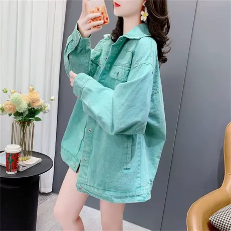 设计感美式复古牛仔外套女春秋2023新款宽松洋气百搭炸街夹克上衣图片