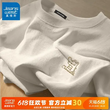 GV真维斯潮牌短袖t恤男士夏季2025新款纯棉半袖男款宽松内搭上衣A图片