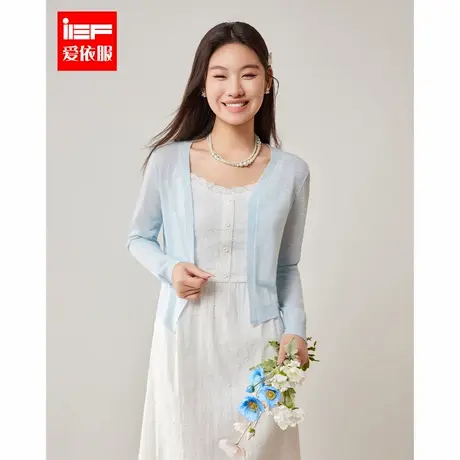 IEF/爱依服【微胖】大码女装2025春夏新款韩版简约通勤风毛织外套商品大图