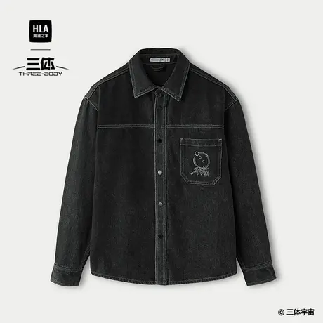 HLA/海澜之家三体联名系列长袖衬衫25秋新三体文明超级符号衬衣男商品大图
