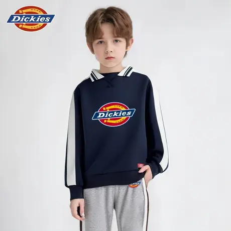 Dickies童装男童卫衣春秋款儿童学院风撞色衣服女孩秋季运动上衣A商品大图