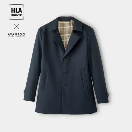 HLA/海澜之家轻商务经典系列平驳领夹克24春季新三防中长款外套男商品大图